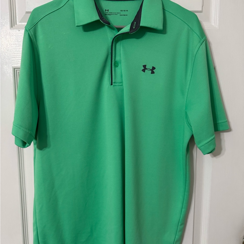 Under Armour Green Polo Shirt Performance Material